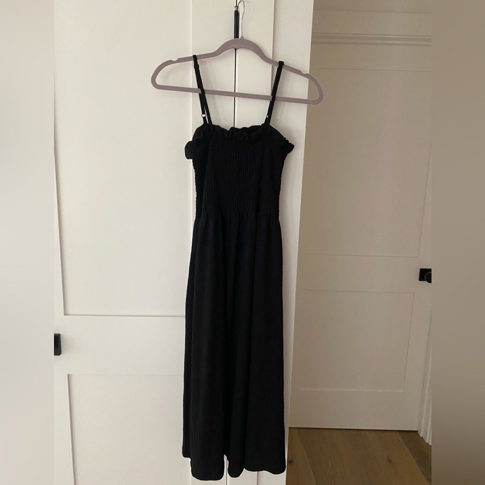 Black H&M smocked midi dress